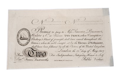 Lot 228 - Luffman, at 377 Strand, London, for Independence, Integrity, Honor & Self, 2 Pence