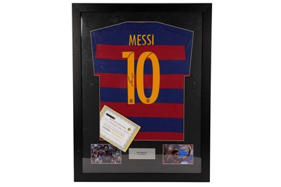 Lot 512 - An autographed Barcelona home shirt