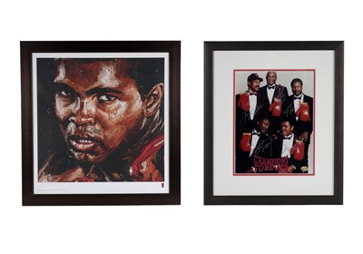 Lot 428 - A limited edition Muhammad Ali 'Im Young Im Handsome' giclee print; and a signed photo