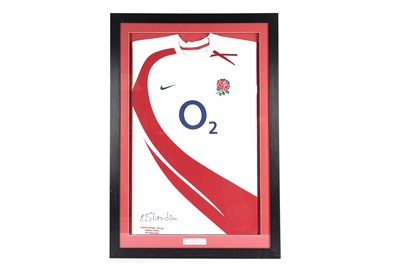 Lot 517 - An autographed match-worn Nike England rugby shirt.
