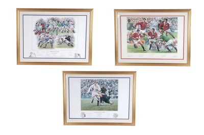 Lot 518 - A collection of three signed Rugby Union prints