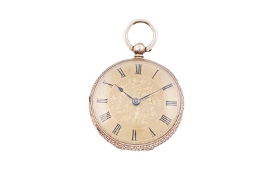 Lot 595 - An 18ct yellow gold cased open faced fob watch