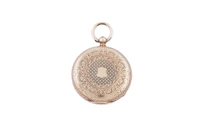Lot 595 - An 18ct yellow gold cased open faced fob watch