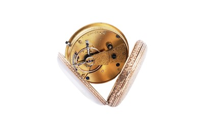Lot 595 - An 18ct yellow gold cased open faced fob watch