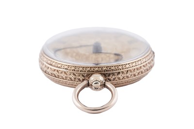 Lot 595 - An 18ct yellow gold cased open faced fob watch