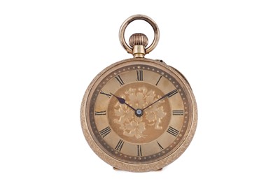 Lot 596 - An 18ct yellow gold cased open faced fob watch