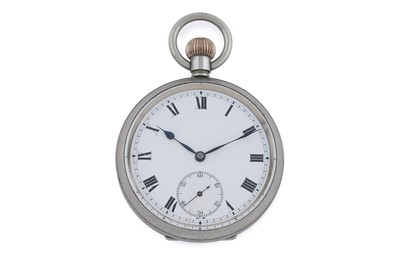 Lot 802 - Omega: a stainless steel cased open faced pocket watch