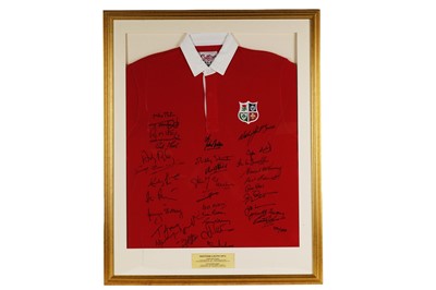 Lot 521 - An autographed Cotton Traders replica British Lions rugby shirt
