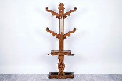 Lot 97 - A Victorian walnut hall stand