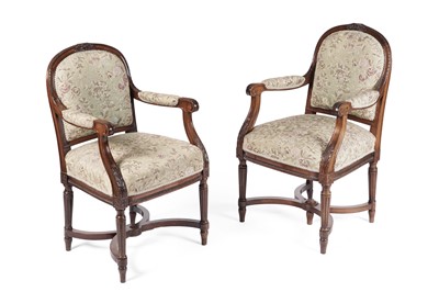 Lot 1274 - RMS Berengaria: a pair of mahogany open-arm dining chairs