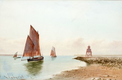 Lot 56 - William Thomas Nichols Boyce - Groyne on the Tyne | watercolour