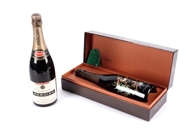 Lot 391 - A bottle of Josephine 1985 champagne; and Mercier 1955 champagne