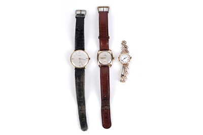 Lot 262 - A Record 9ct yellow gold cased wristwatch; and two others