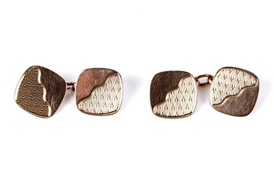 Lot 183 - A pair of Art Deco 9ct rose gold cufflinks