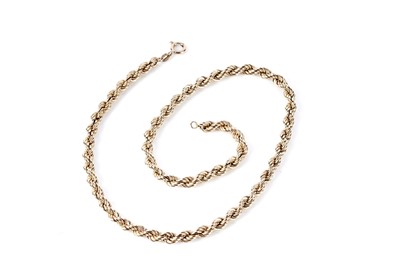 Lot 192 - A 9ct yellow gold ropetwist chain necklace
