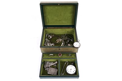 Lot 293 - A Victorian silver open faced pocket watch; and other items of silver