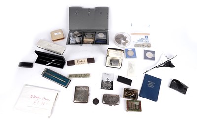 Lot 345 - Two silver cigarette cases; and other items