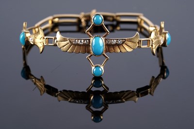 Lot 693 - A Victorian Egyptian Revival bracelet