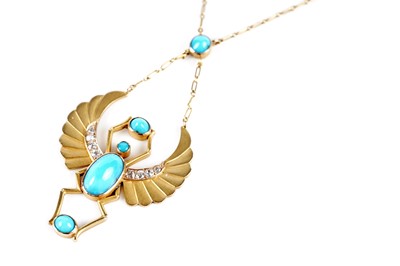 Lot 694 - A Victorian Egyptian Revival pendant necklace