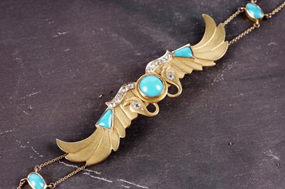Lot 695 - A Victorian Egyptian Revival choker necklace