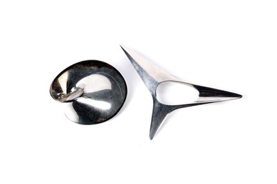 Lot 758 - Georg Jensen, Danish: two silver brooches