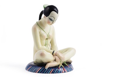 Lot 725 - A Lenci figural box lid