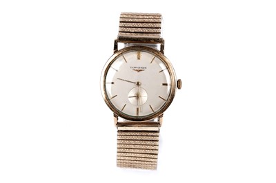 Lot 257 - A Longines gold cased manual wind wristwatch