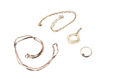 Lot 198 - A Modernist cultured pearl pendant, and other items