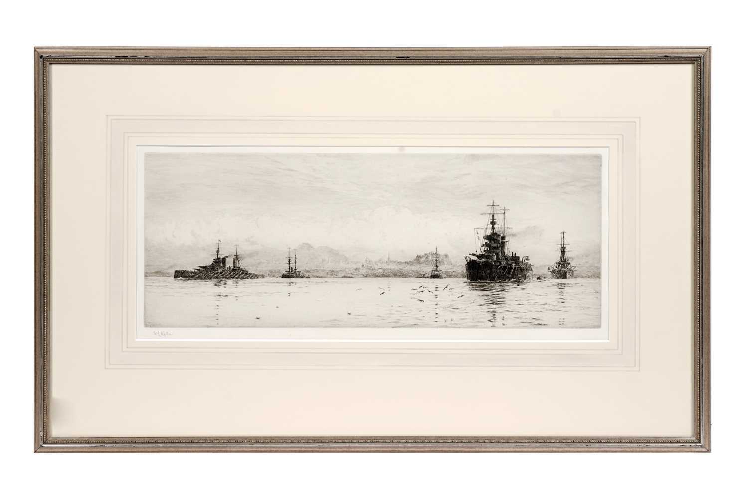 Lot 116 - William Lionel Wyllie – Battle cruisers in the Firth of Forth | etching