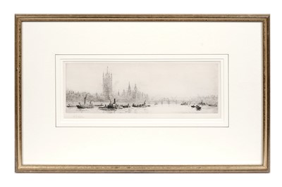 Lot 117 - William Lionel Wyllie – A view of the Houses of Parliament from the River Thames | etching