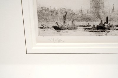 Lot 117 - William Lionel Wyllie – A view of the Houses of Parliament from the River Thames | etching