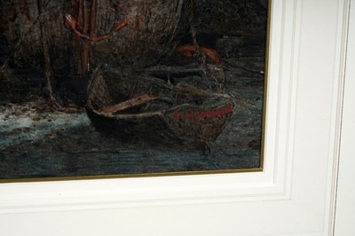 Lot 63 - Paul Sidney Goodwin - In the shadows of the dockyards, Southampton | watercolour