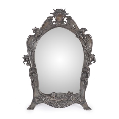 Lot 595 - A WMF style Art Nouveau silver plated easel mirror