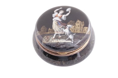 Lot 223 - A late 19th Century French Limoges enamelled copper dressing table box