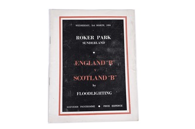 Lot 473 - A football programme: England 'B' vs. Scotland 'B' by floodlighting