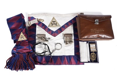 Lot 127 - A collection of Masonic regalia; and a silver lorgnette