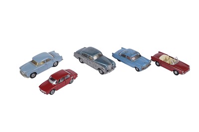 Lot 85 - A Tekno Saab 99; and four unboxed Tri-Ang Spot-On diecast cars