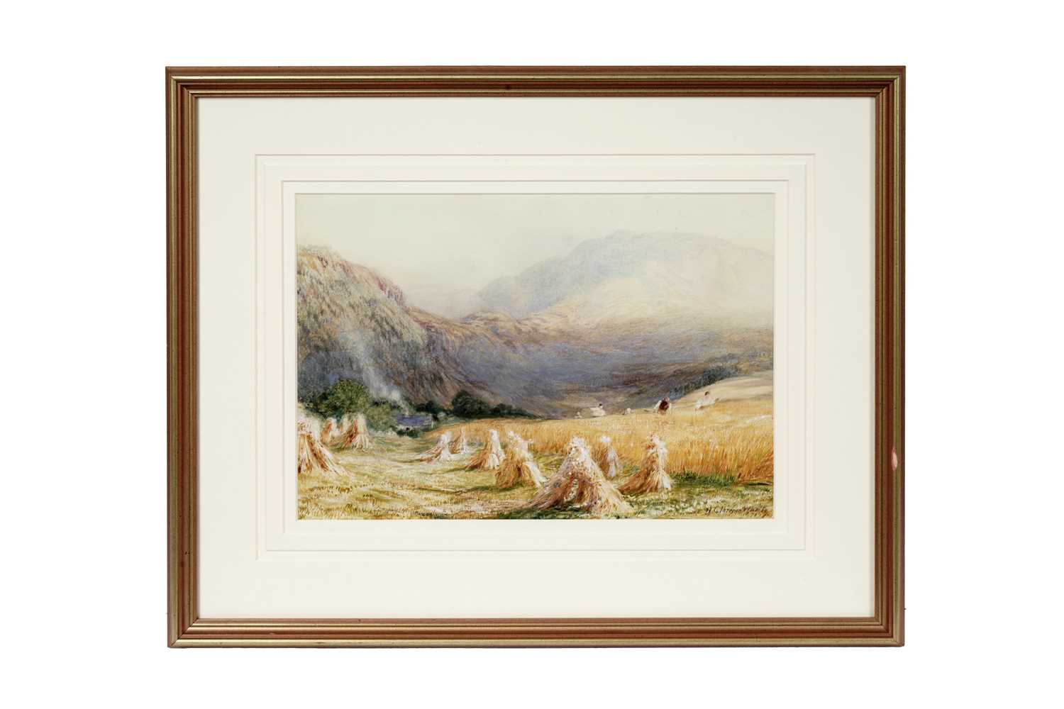 Lot 979 - Henry Clarence Whaite - Haygatherers, Wales | watercolour