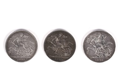 Lot 189 - Three Queen Victoria silver Crowns