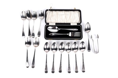 Lot 358 - A selection of Georgian and later silver cutlery