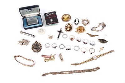 Lot 248 - A collection of gold, silver and costume jewellery