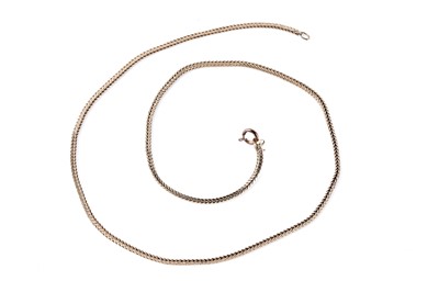Lot 221 - A yellow gold herringbone link chain necklace