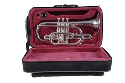 Lot 546 - A John Packer 171SWS silver plated cornet