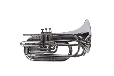 Lot 456 - A silver plated marching baritone