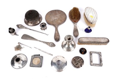 Lot 353 - A selection of antique and later silver dressing and other accessories
