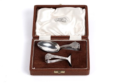 Lot 821 - A mid-Century silver Christening set