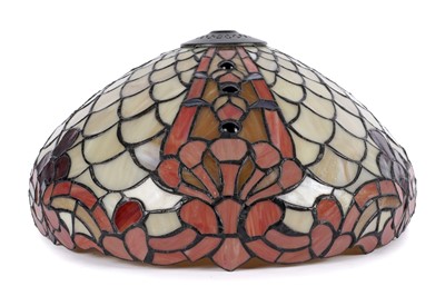 Lot 616 - An Art Deco Tiffany style stained glass lamp shade