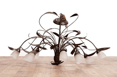 Lot 617 - Retailed by John Lewis: a contemporary metal ten-branch chandelier