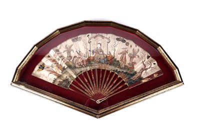Lot 1241 - A Chinoiserie fan framed