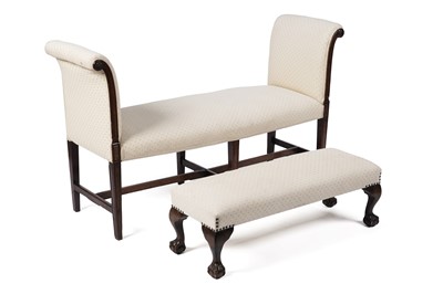 Lot 92 - A George III window seat and footstool